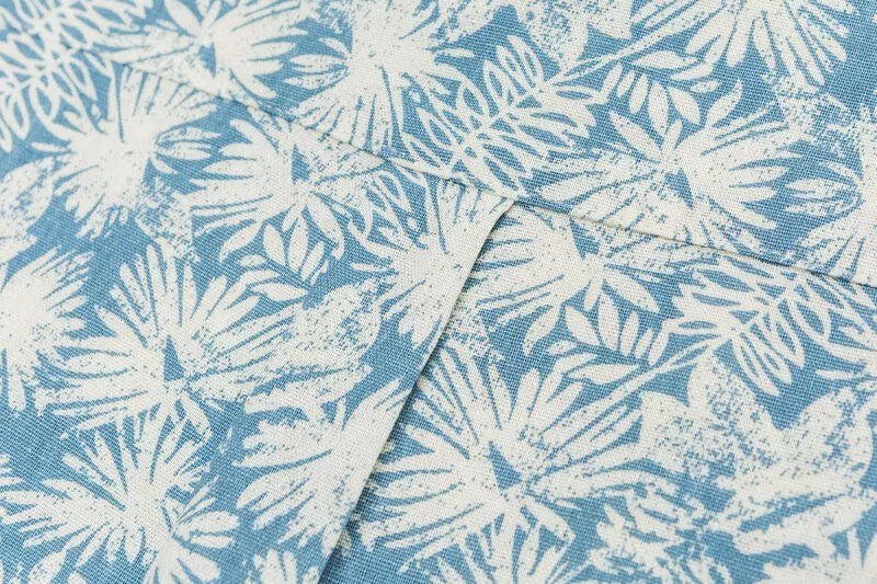 Japanese retro floral cotton and linen short-sleeved shirt men's summer Hong Kong style fashion brand beach casual floral shirt