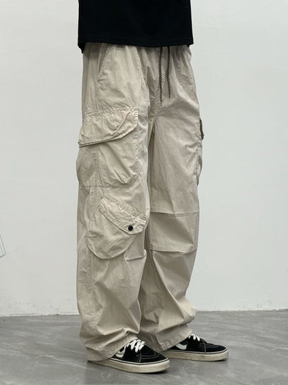 Japanese Multi-Pocket Cargo Work Pants – Men's Loose Straight-Leg Jogger