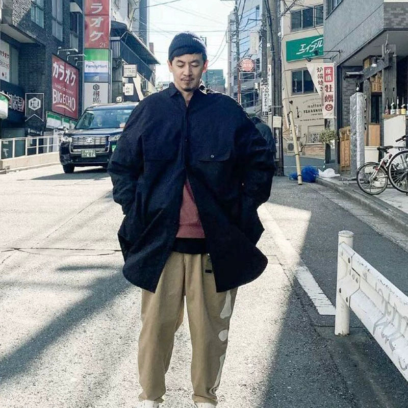 fashion brand medium and long profile loose cotton-padded windbreaker coat Yu Wenle same INS casual cotton coat