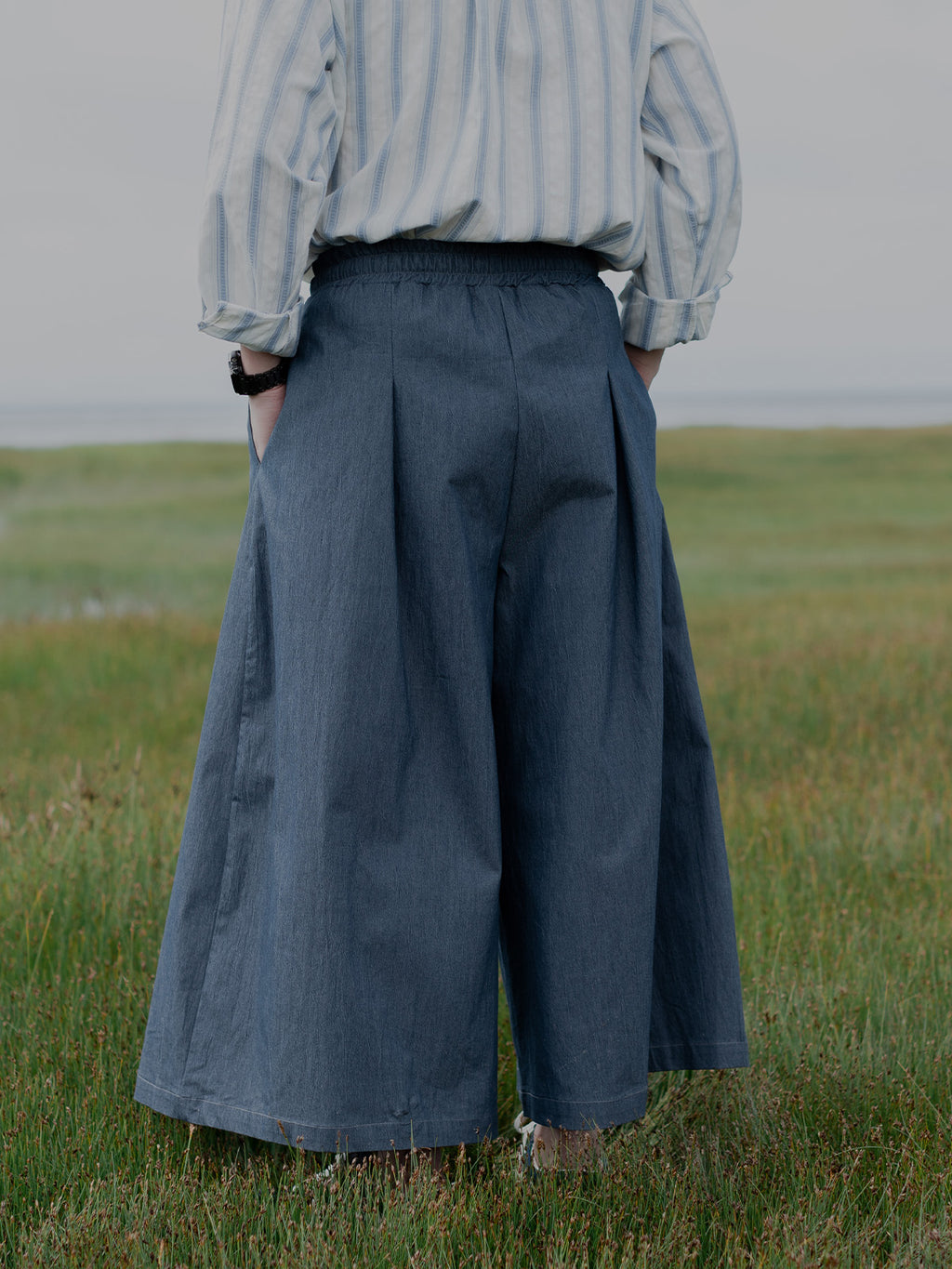 Original culottes for men and women Japanese retro casual pants spring loose imitation jeans senior sense long pants