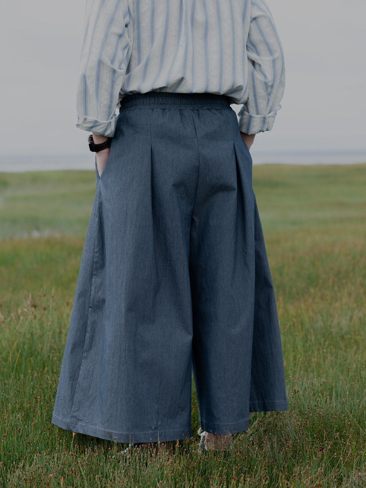 Original culottes for men and women Japanese retro casual pants spring loose imitation jeans senior sense long pants