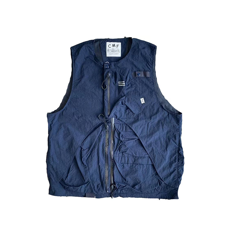 Japanese functional multi-pocket men's and women's same loose tooling mountain city functional vest vest