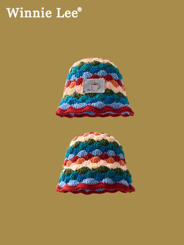 Japanese designer joint retro knitted wool hat warm plush fisherman hat