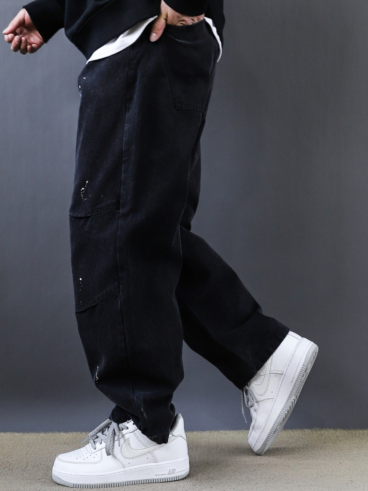 2025 American Retro Basic Wash Straight Pants Simple Retro Workwear Youth Black Design Casual Pants Men