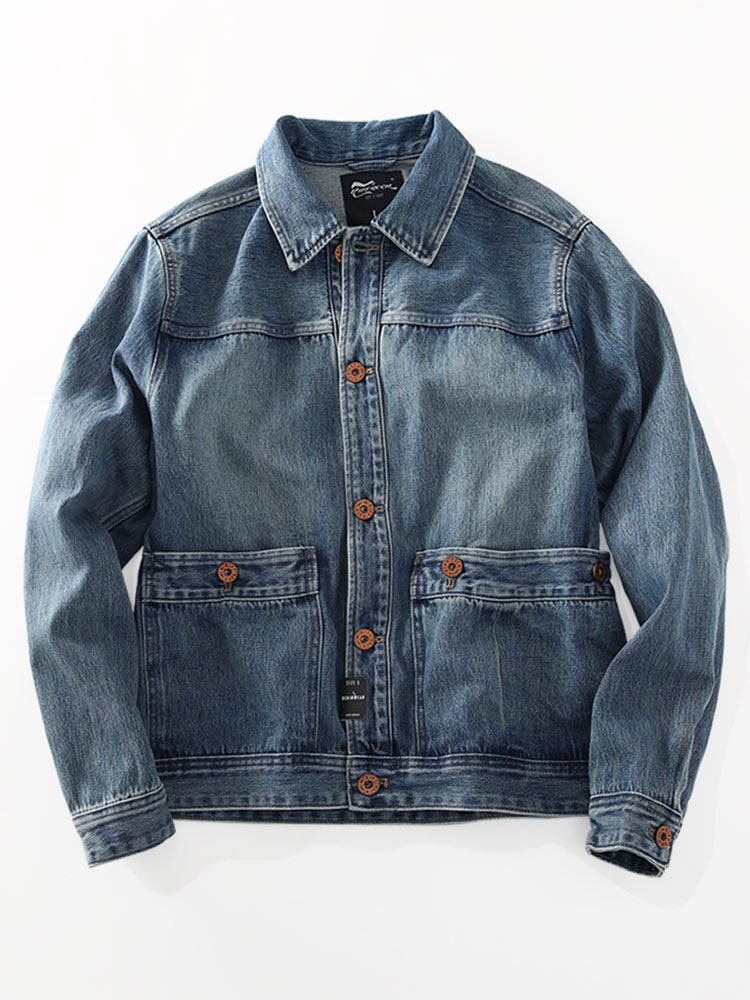 Washed Denim Jacket – Vintage Double Pocket – Coats Jackets | japanese streetwear | vintage workwear | unisex | Yamalinclothes