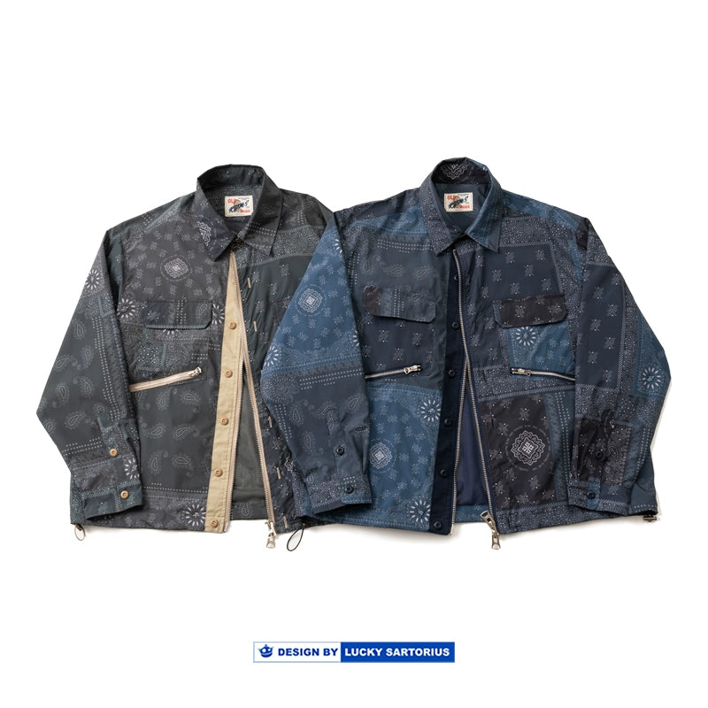 Japanese vintage cashew flower lightweight windproof waterproof sunscreen jacket with multiple pockets and loose suntide jackets for men and women