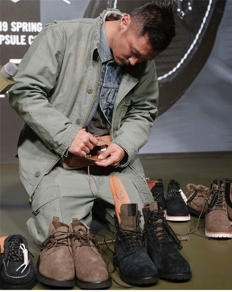 hole patch coat fashion brand washable harbor style tooling jacket