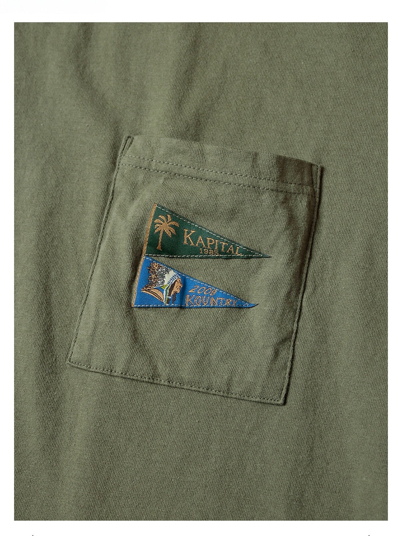 26SS Japanese Artisan India Cotton Pennant Embroidered Short Sleeve T-Shirt | Japanese vintage | yamalin clothes | Yamalinclothes