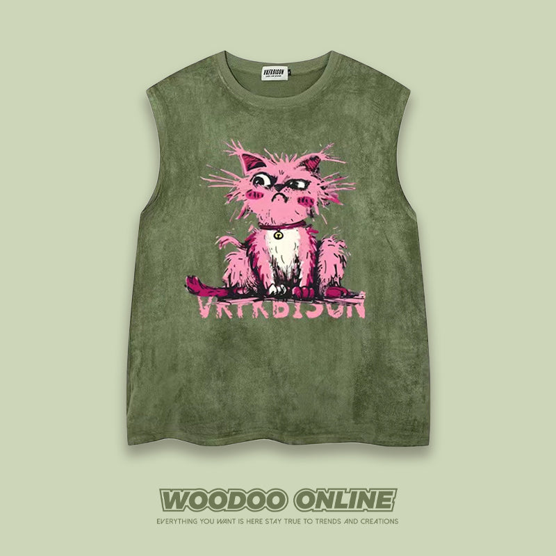 Retro simple personality design men's and women's vest