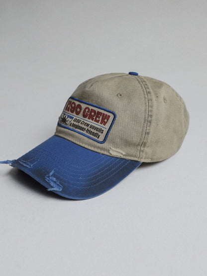 Distressed Trucker Baseball Cap – American Retro Cotton Geometric Unisex – cap | japanese streetwear | vintage workwear | unisex | Yamalinclothes