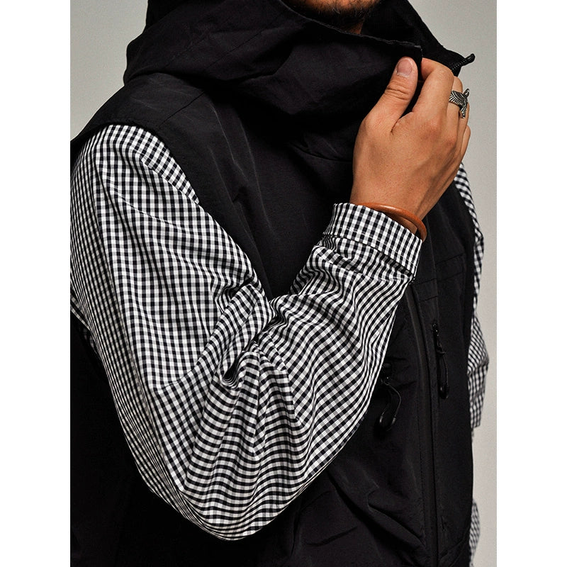 Old fans come! OUTDOOR! Functional pocket short outdoor vest hooded vest waterproof outdoor camping men