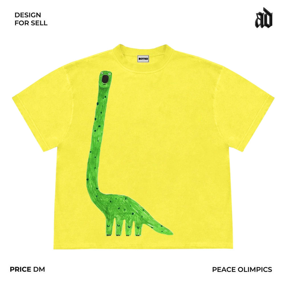 Little collar! Cartoon illustration cute wind ancient wear basic short sleeve T-shirt