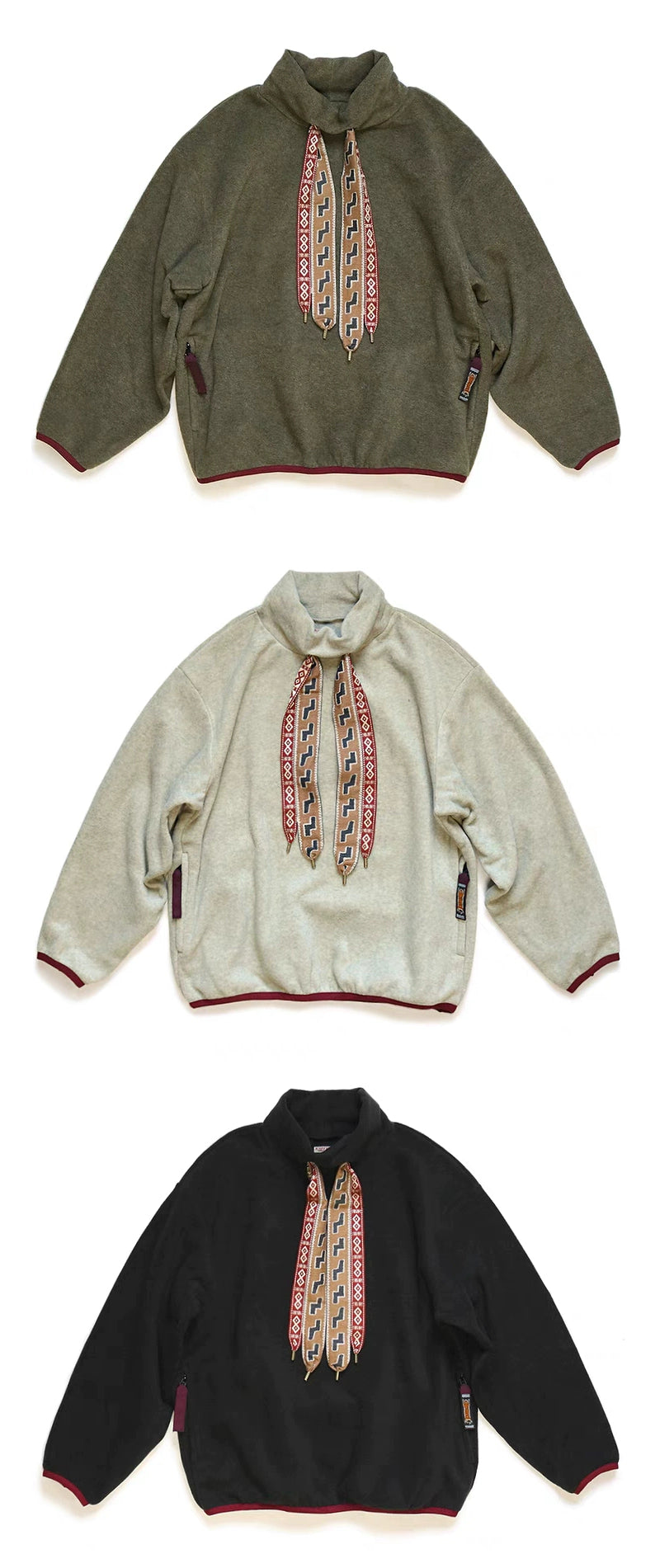 20AW Hirata Kazuhiro Japanese casual color streamer turtleneck fleece pullover sweater jacket