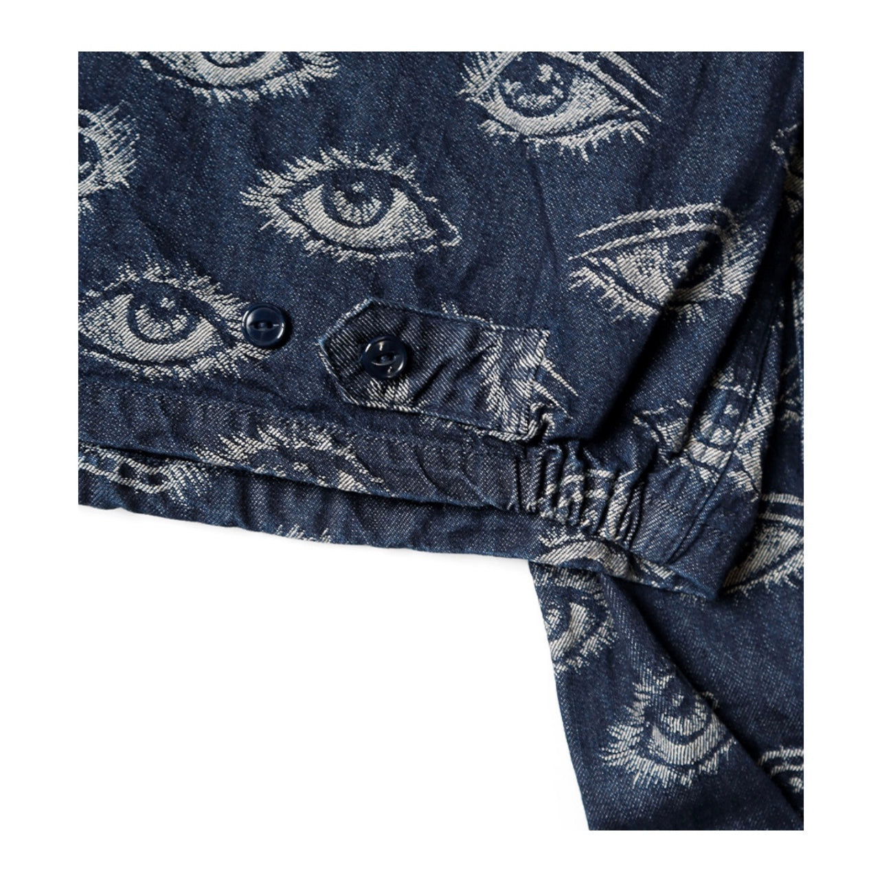 Japanese casual eye-embroidered denim retro lapel long-sleeved jacket
