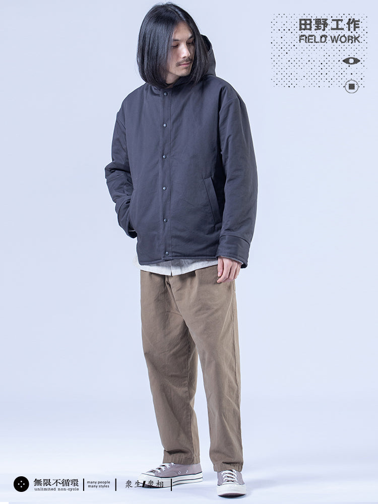 Q Infinite No Cycle No Closed D Original Men's Winter Hooded Slightly Loose Double-sided Short Padded Jacket