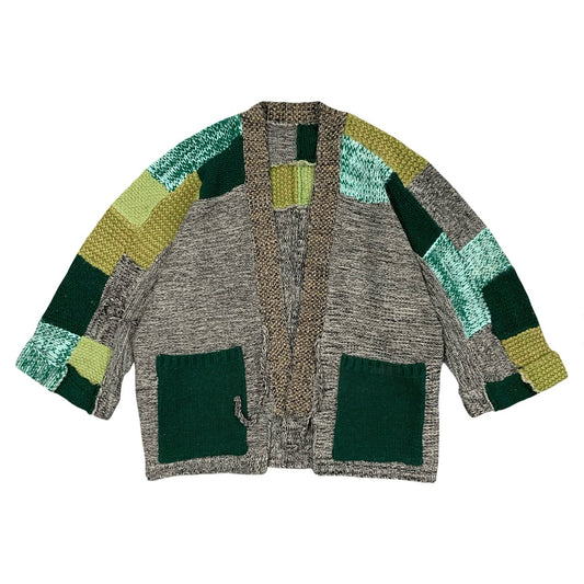 Vintage non-Hirata Kazuhiro patchwork knitwear vintage handmade loose sweater cardigan robe