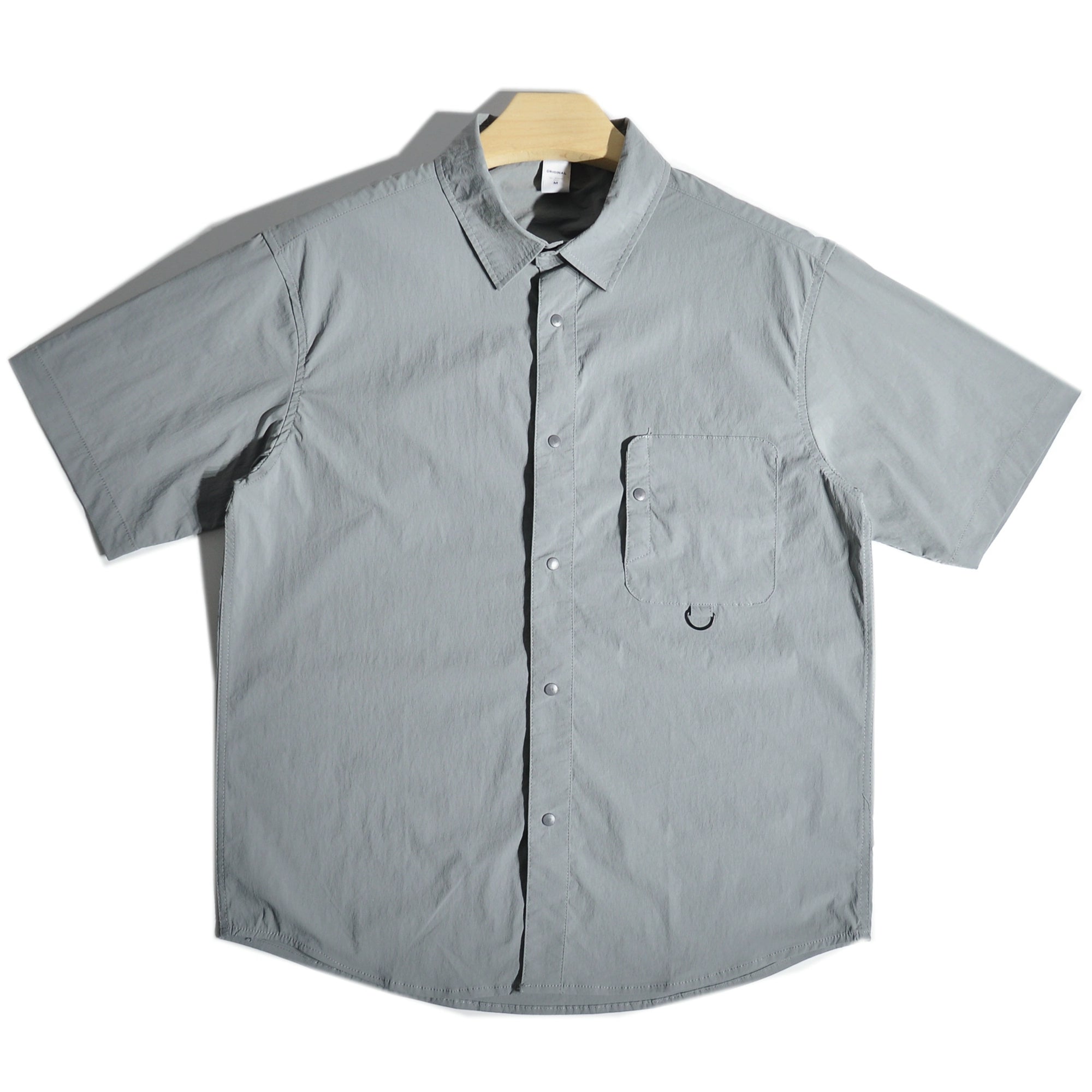 Summer thin quick-drying mountain outdoor functional wind pocket cargo short-sleeved shirt Japanese loose casual shirt men