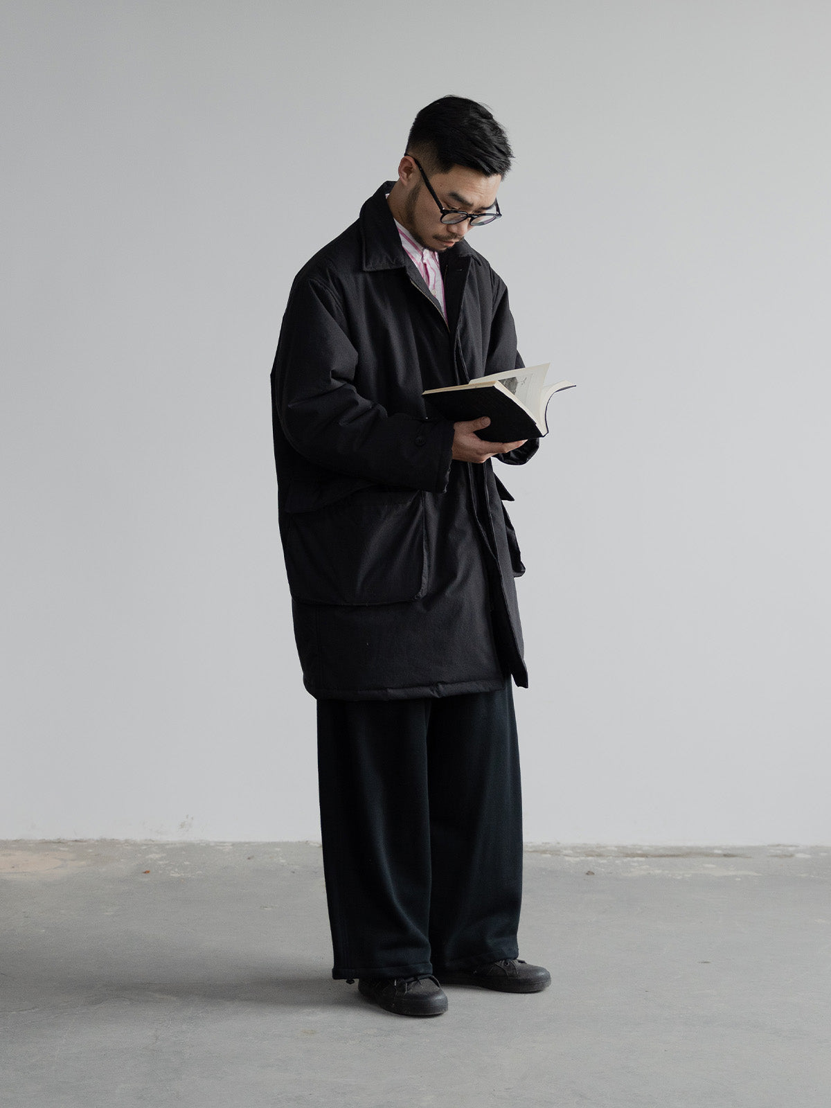 Japanese retro mid-length cotton clothes, men's workwear cotton clothes, loose casual thickened warm jacket