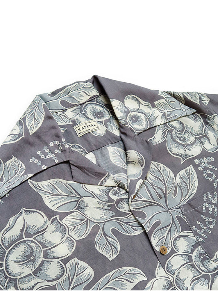 Japanese vintage floral Hawaiian all-over loose short-sleeved shirt