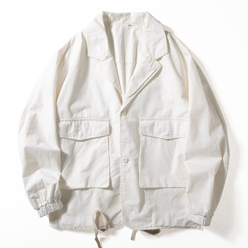 American Heavy Industry Distressed Retro Cargo Jacket – Casual Suit Spring Autumn Men’s – Japanese vintage | yamalin clothes | Yamalinclothes