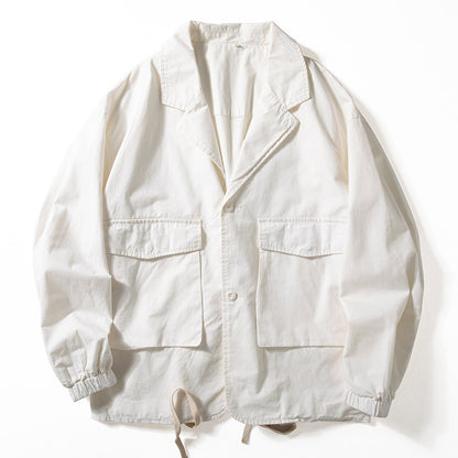 American Heavy Industry Distressed Retro Cargo Jacket – Casual Suit Spring Autumn Men’s – Japanese vintage | yamalin clothes | Yamalinclothes