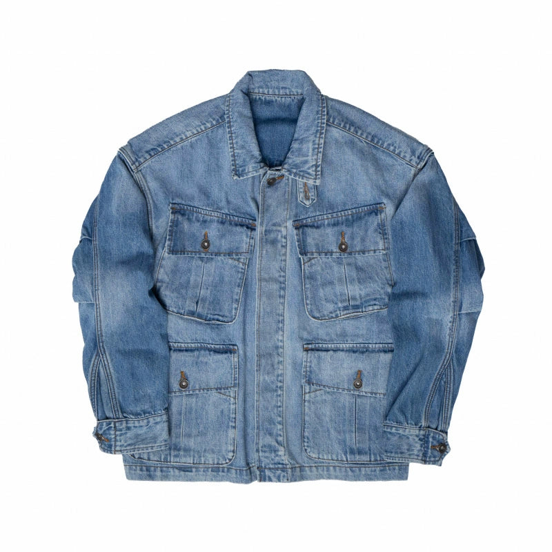 NEW THIS YEAR POPULAR AMERICAN RETRO CASUAL WASH DENIM JACKET MEN'S JACKET 2024