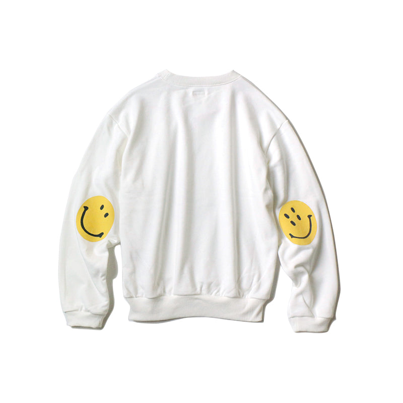 Japanese loose casual smiley face print long sleeve sweater ins tide