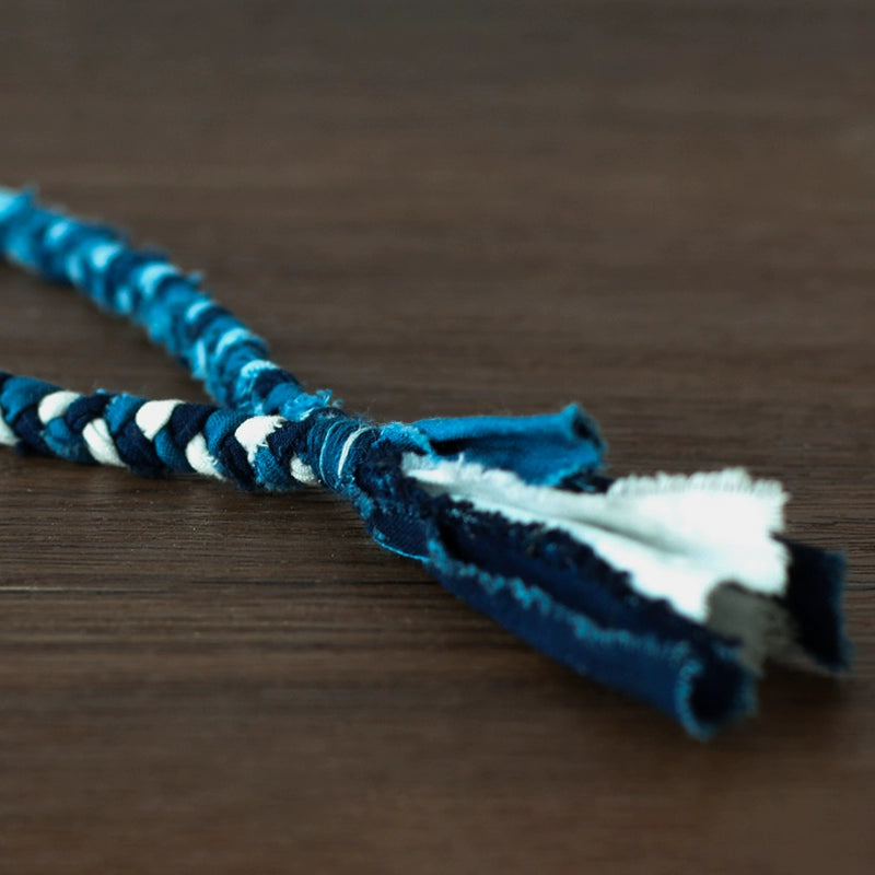 Plant blue dye Ami khaki necklace fabric pendant retro hand-woven