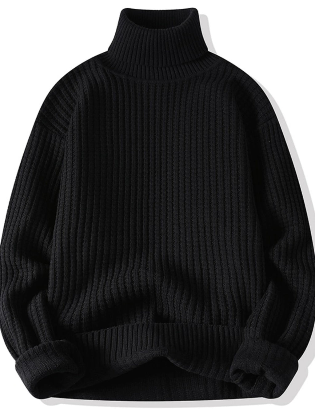 Temperament turtleneck sweater men's winter thickened and versatile solid color trend underwear with a base knit