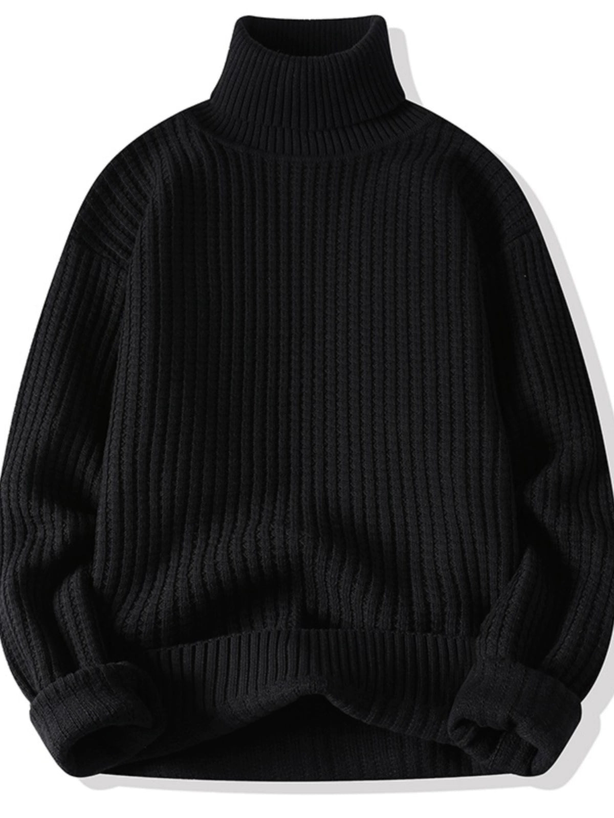 Temperament turtleneck sweater men's winter thickened and versatile solid color trend underwear with a base knit