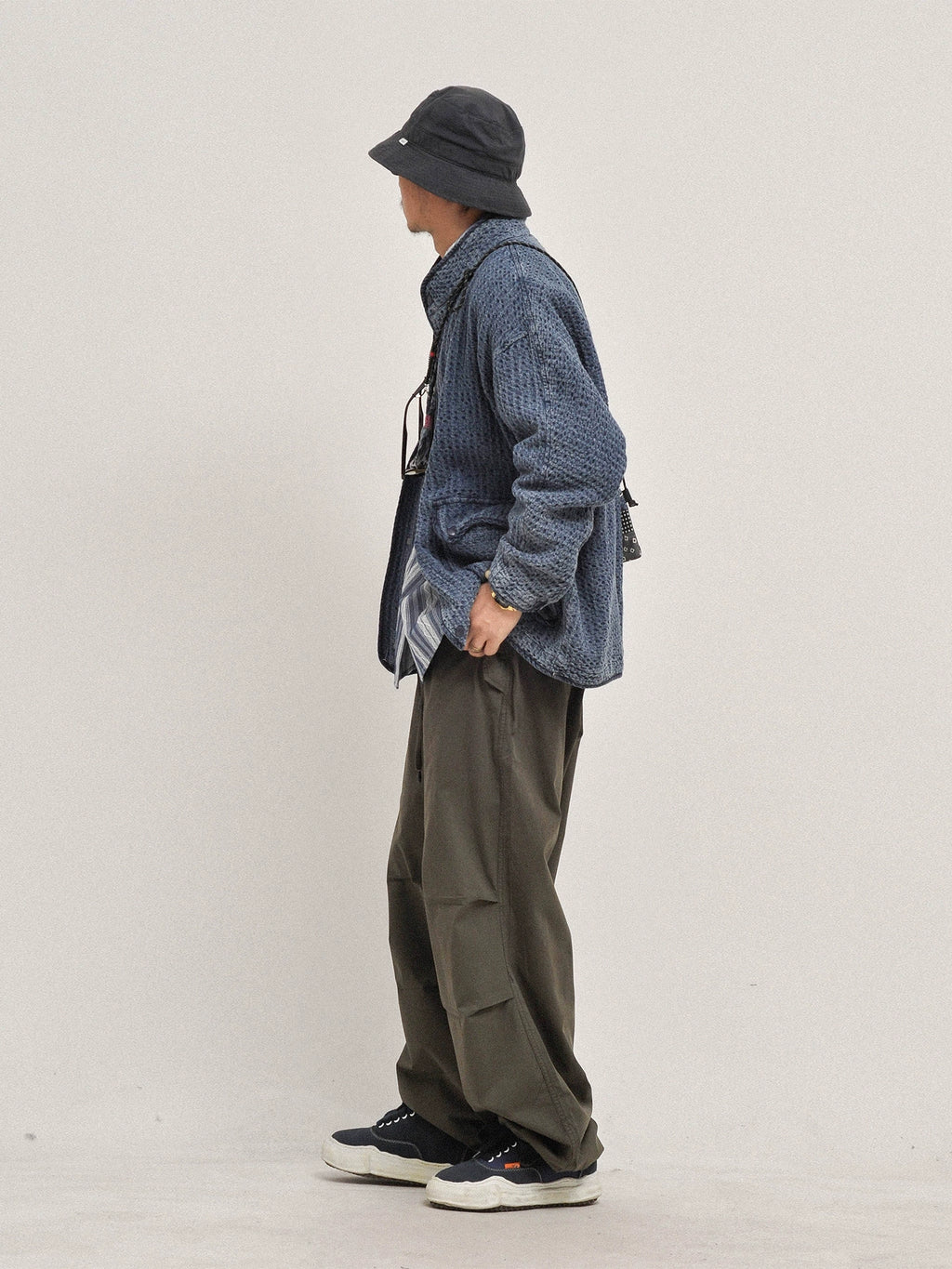 Vintage-Wash Stand-Collar Denim Jacket – Japanese Retro Pocket Coat