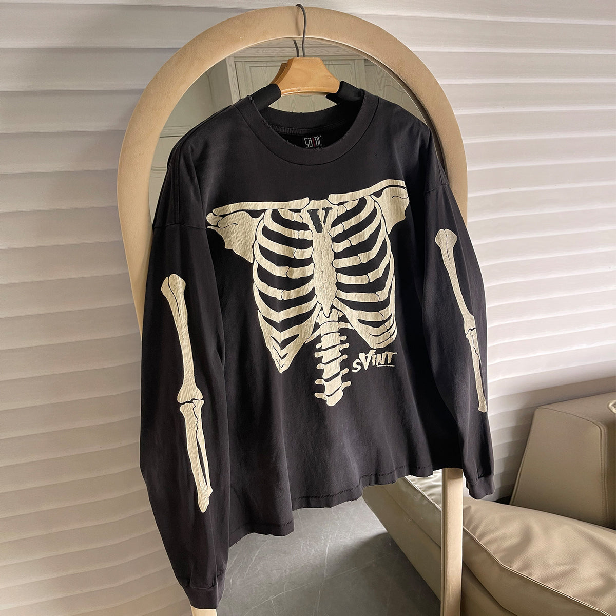 Skeleton Long-Sleeve T-Shirt – Front & Back Print