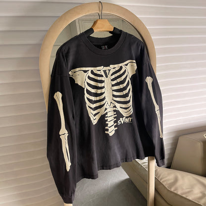 Skeleton Long-Sleeve T-Shirt – Front & Back Print