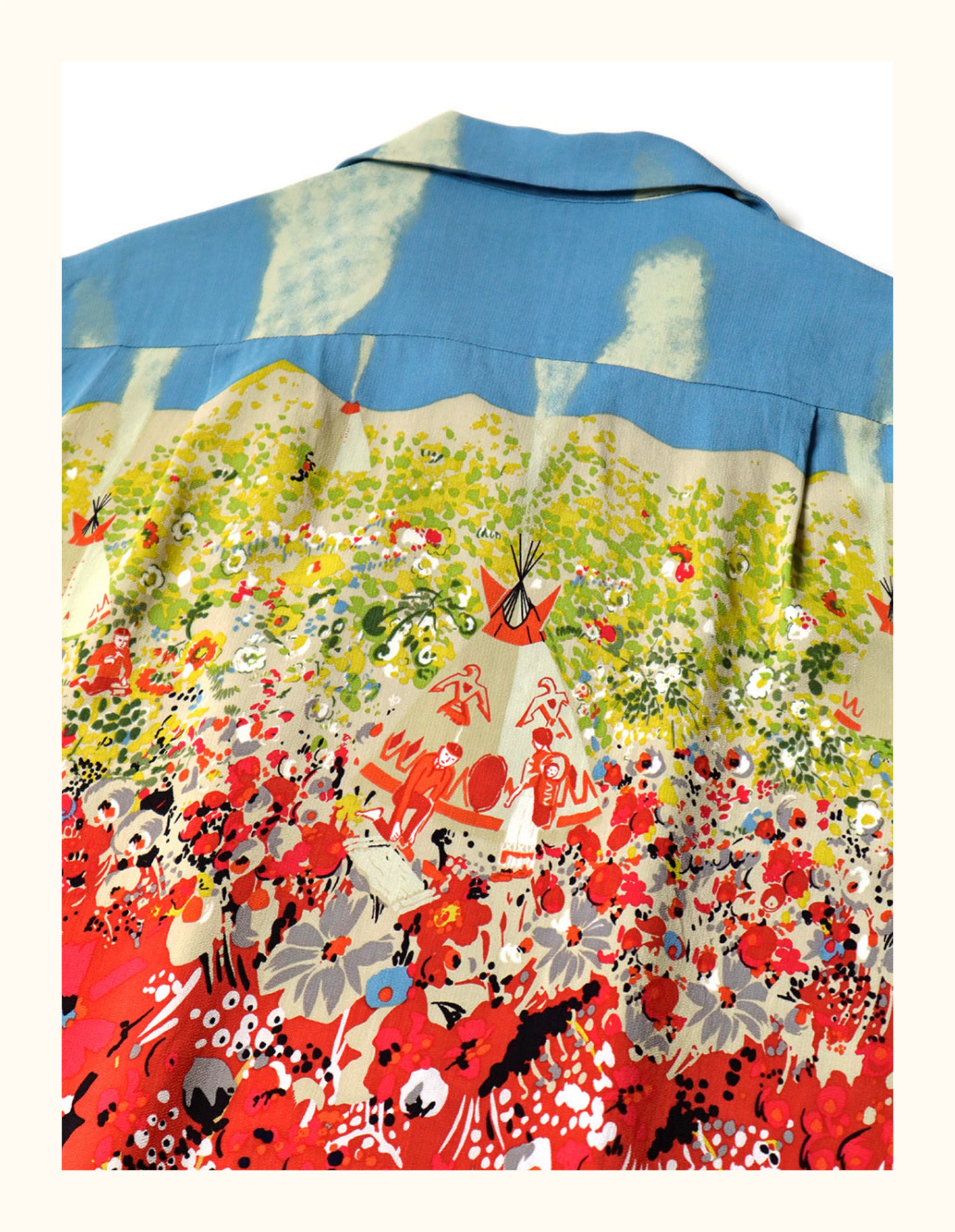 unisex floral print Japanese all-over casual short-sleeved shirt