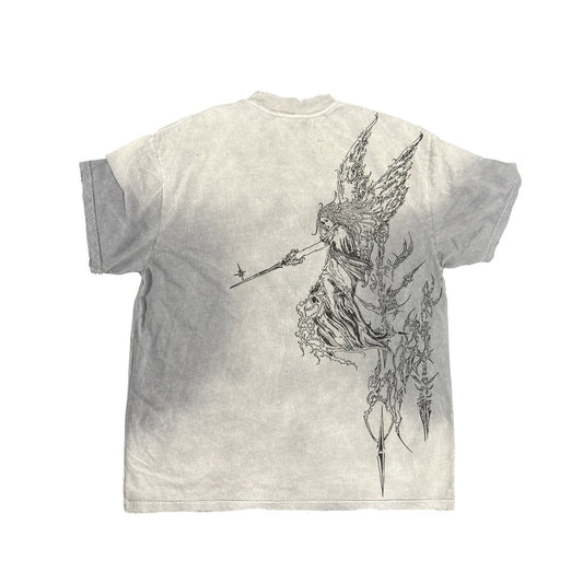 Tie-Dye Tattoo Print Drop Shoulder T-Shirt – Dark Unisex Streetwear – Japanese vintage | yamalin clothes | Yamalinclothes