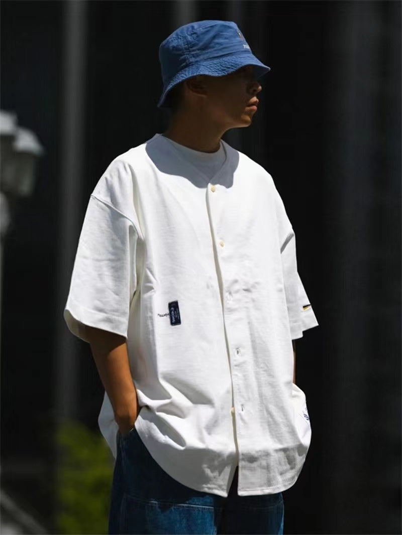 Japanese Hasegawa loose profile heavy short sleeve baseball shirt
