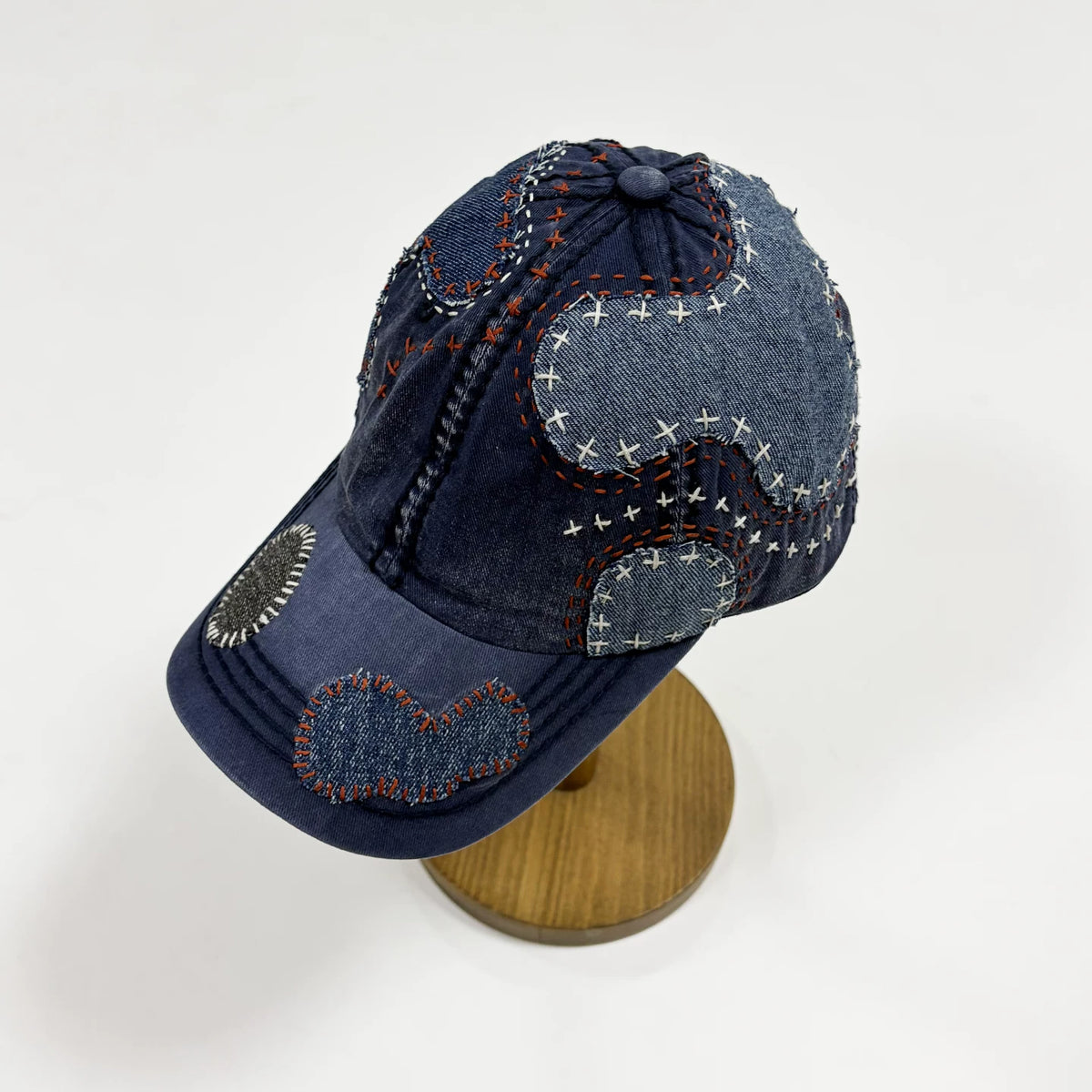 Handmade thorn patch boro distressed hat, Japanese retro baseball cap, trendy hats for men and women