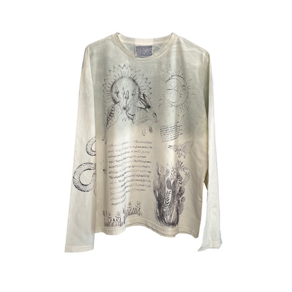 Tattoo Illustration Heavyweight Washed Long Sleeve T-Shirt – Niche Unisex – Japanese vintage | yamalin clothes | Yamalinclothes