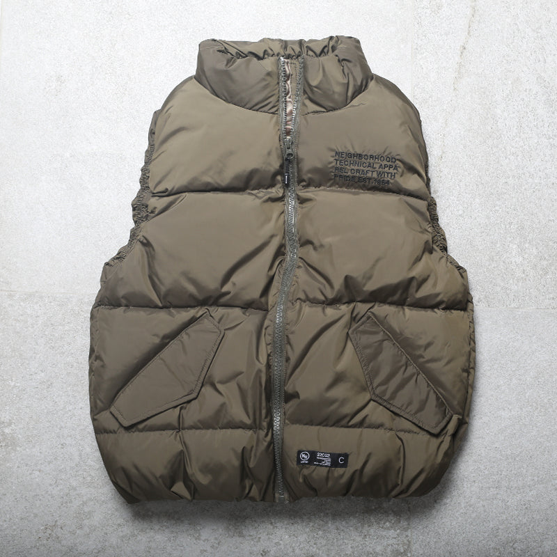 Three-color embroidered Japanese down vest 90% down couple style