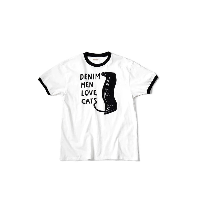 Japanese cat foam print pattern unisex loose crew neck short sleeve T-shirt