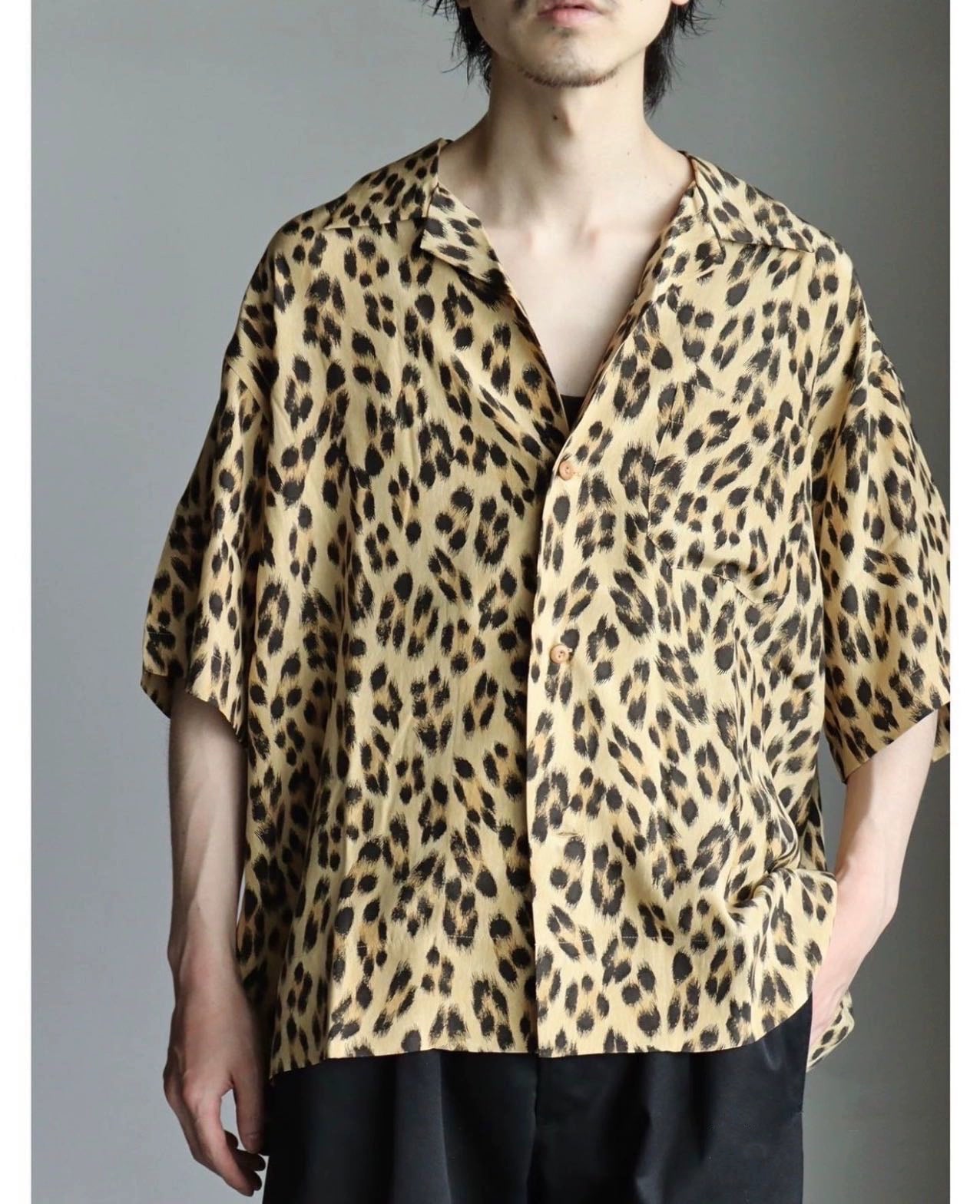 caban Nakamura Japanese couple casual Hawaiian leopard print short sleeve cardigan shirt