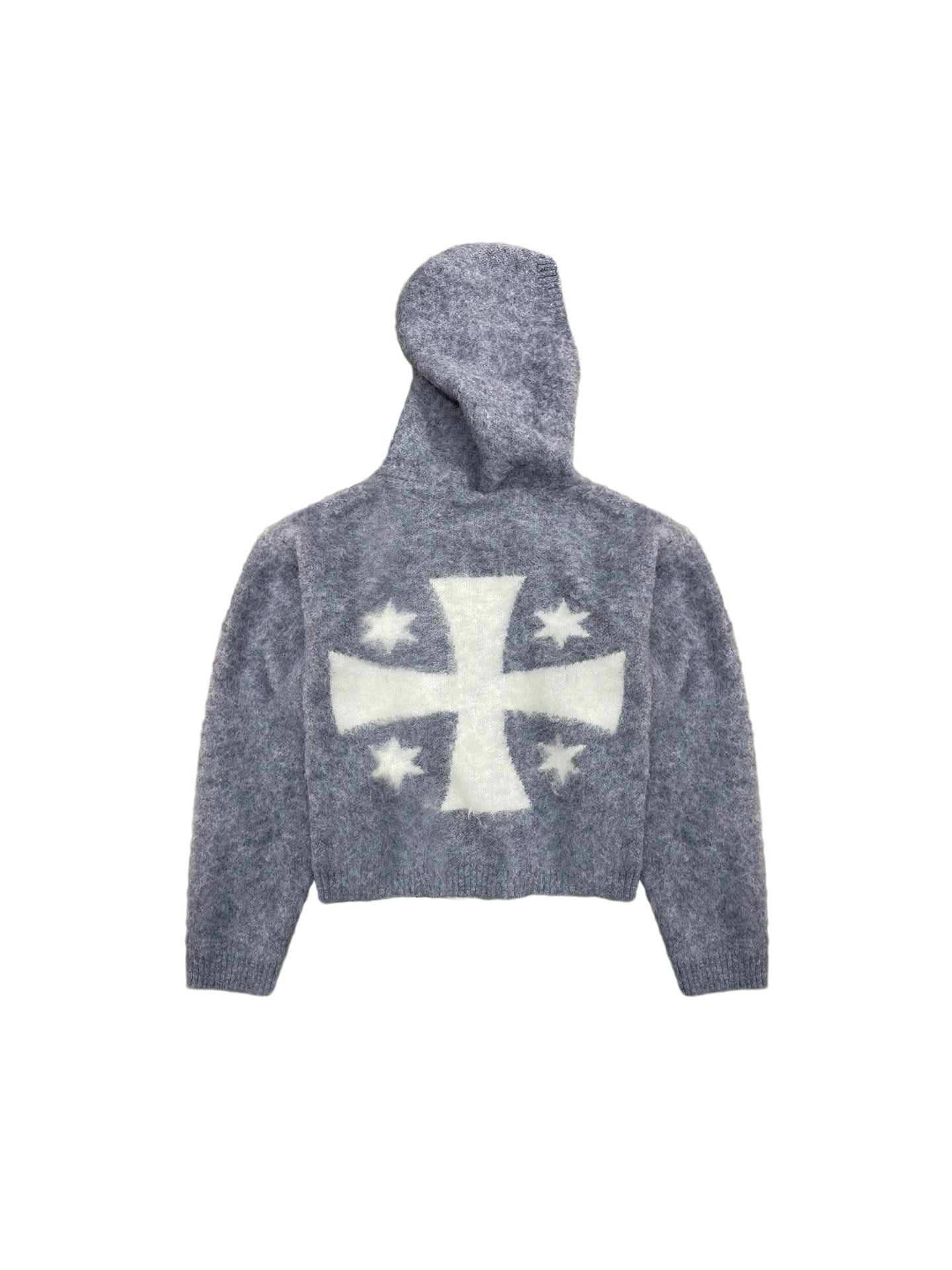 Mink Jacquard Knit Zip Hooded Cardigan – Soft Heavyweight Loose Unisex Spring Autumn – Japanese vintage | yamalin clothes | Yamalinclothes