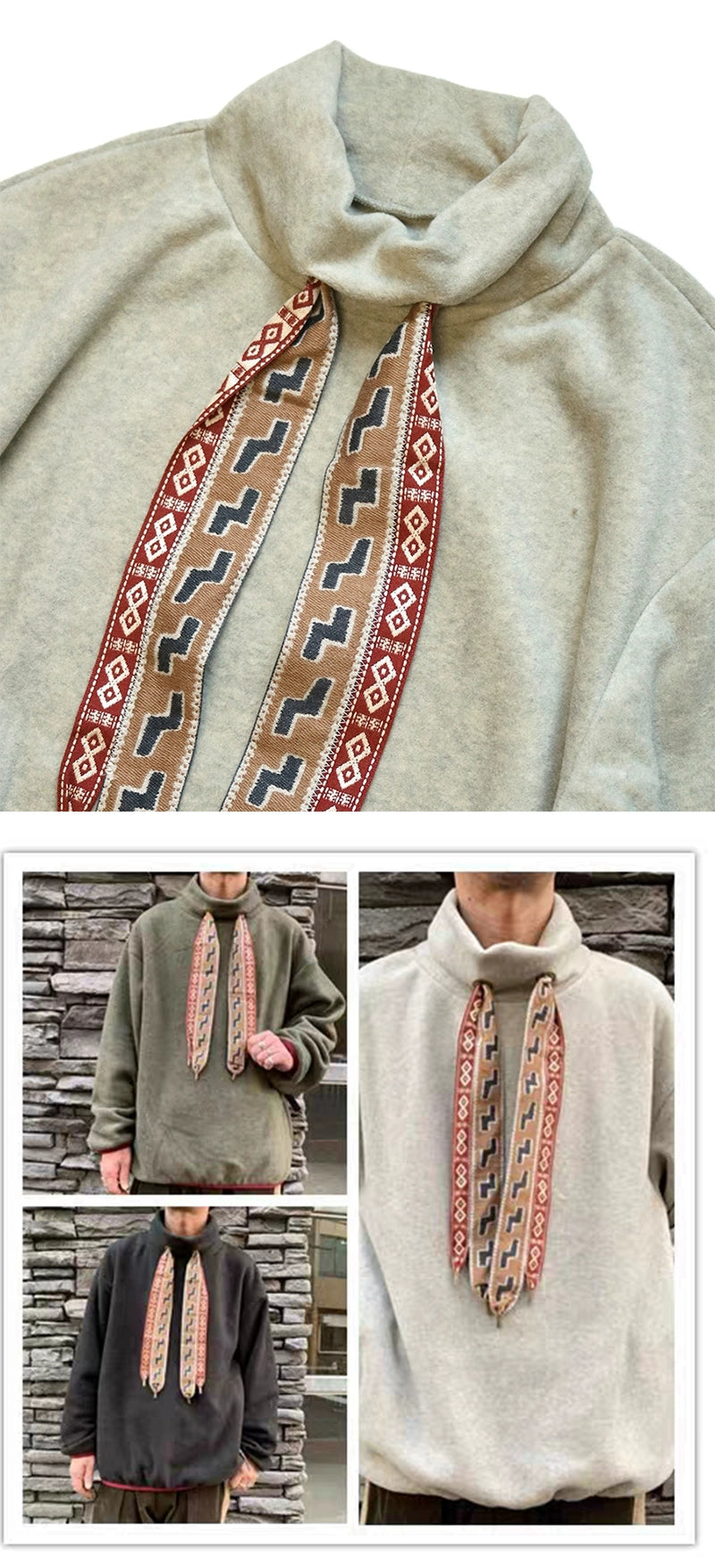 20AW Hirata Kazuhiro Japanese casual color streamer turtleneck fleece pullover sweater jacket