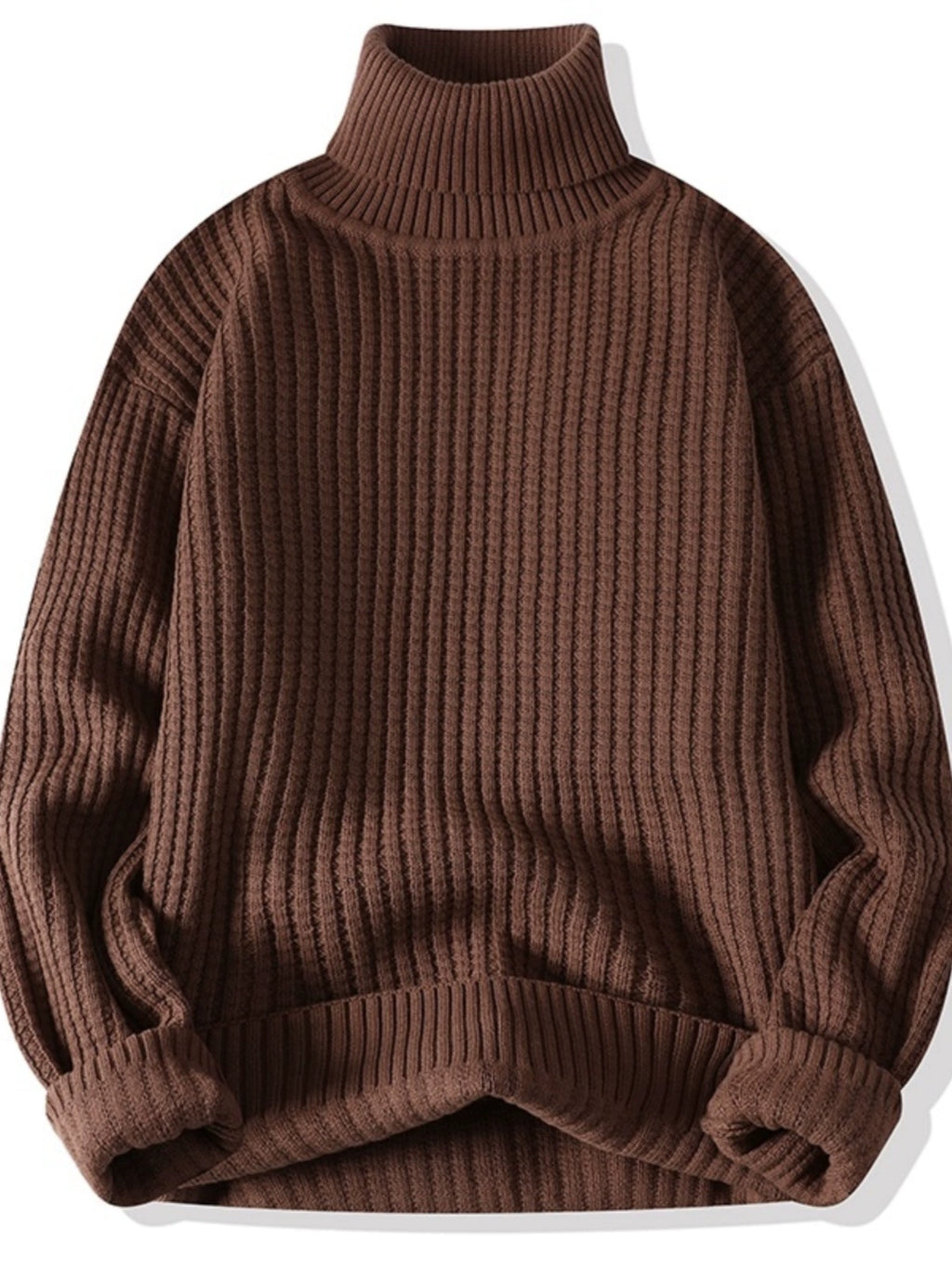 Temperament turtleneck sweater men's winter thickened and versatile solid color trend underwear with a base knit