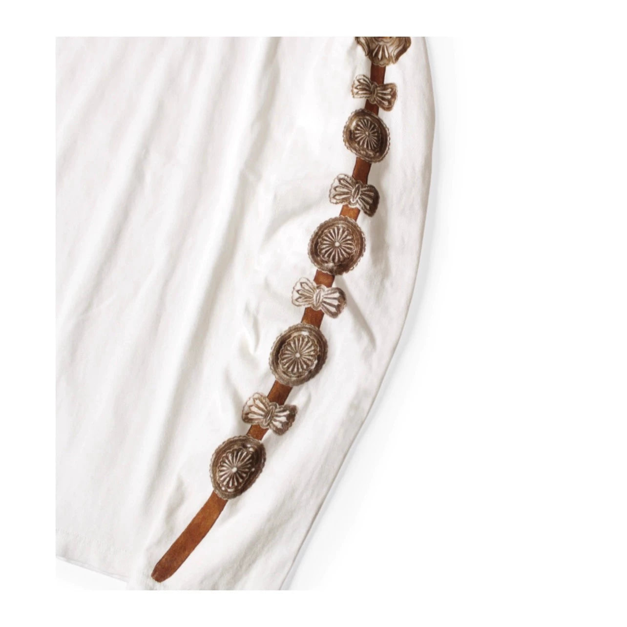 Kapital 25AW Japanese Casual Long Sleeve Tee - Jersey Cotton Belt Print Crew Neck Loose Top