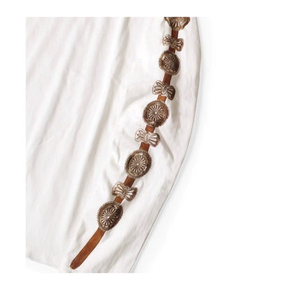 Kapital 25AW Japanese Casual Long Sleeve Tee - Jersey Cotton Belt Print Crew Neck Loose Top