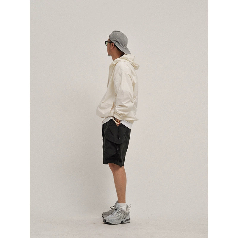 Summer function outdoor light breathable pure color loose hooded sunscreen clothes