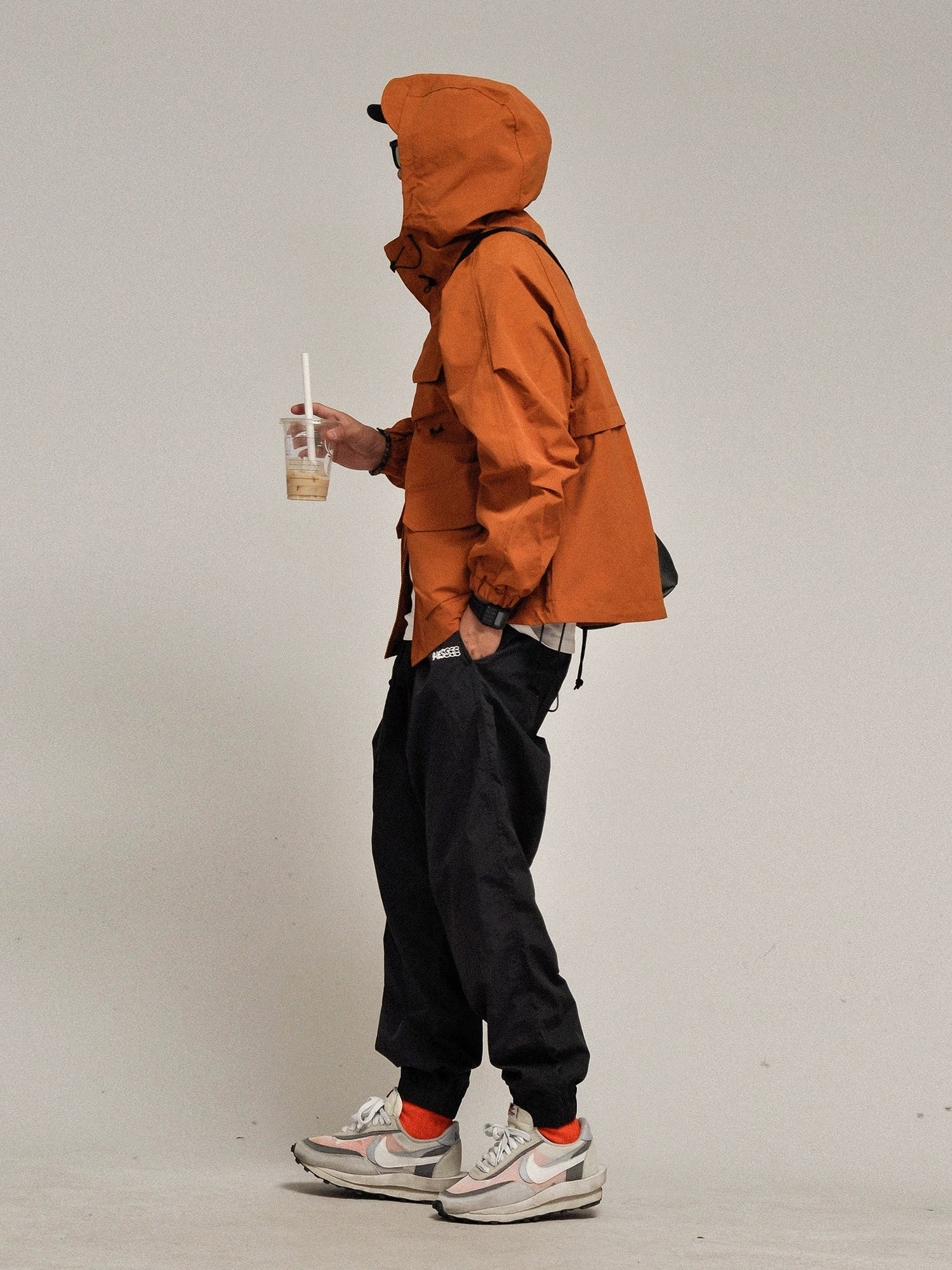 Mountain system! Camping control! Japanese autumn and winter outdoor function multi-pocket loose hooded waterproof men's jacket jacket tide