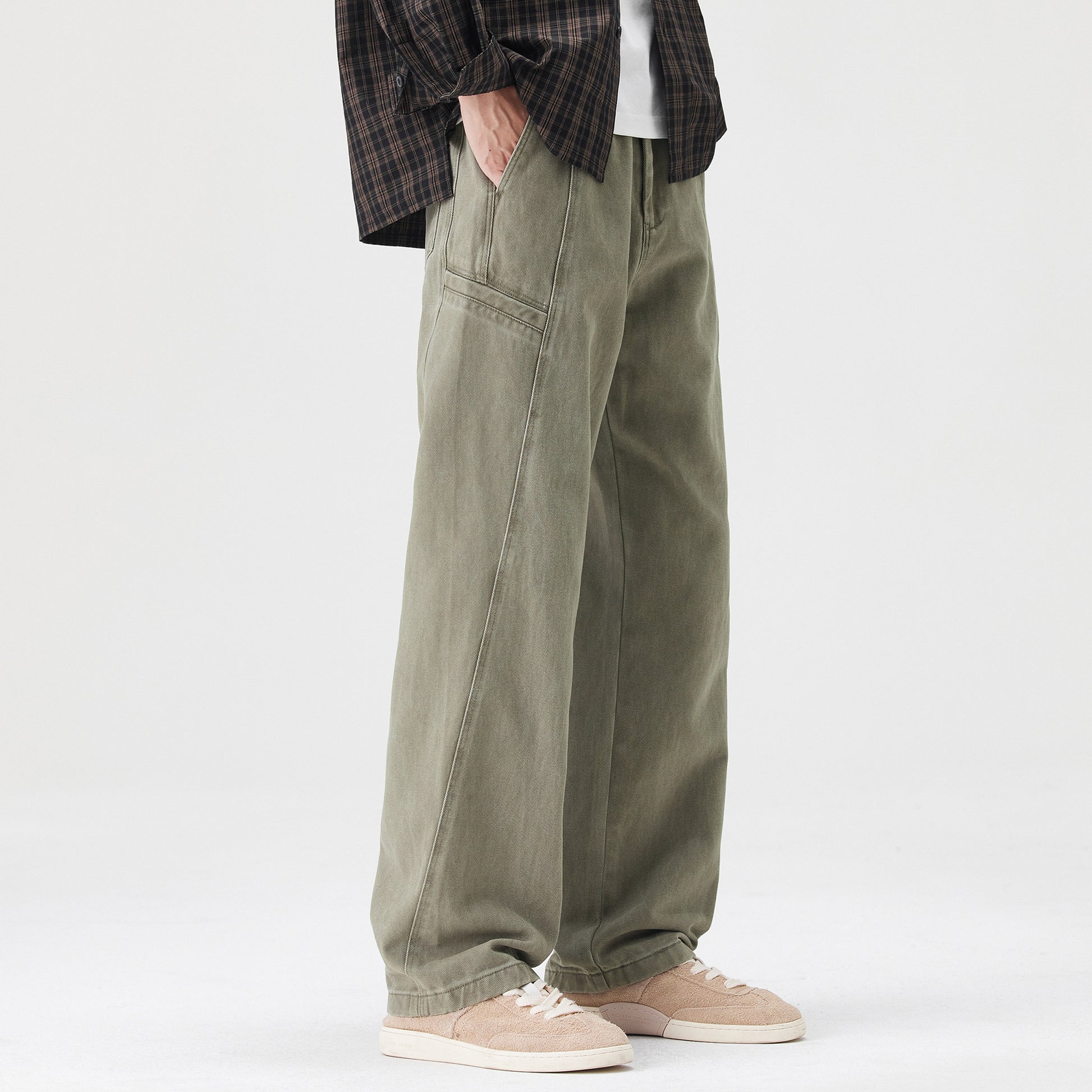 Spring New Cotton Japanese Ami Clicker Straight Cargo Pants Men's Trendy Wide-Leg Slacks | Japanese vintage | yamalin clothes | Yamalinclothes