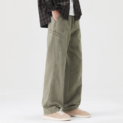 Spring New Cotton Japanese Ami Clicker Straight Cargo Pants Men's Trendy Wide-Leg Slacks | Japanese vintage | yamalin clothes | Yamalinclothes